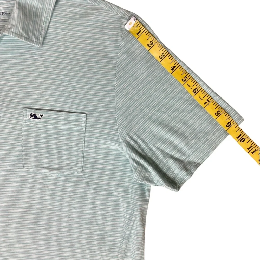 EUC Vineyard Vines Men's “Edgarton” Teal Striped Polo